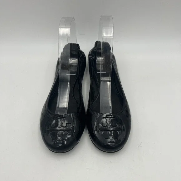 TORY BURCH Black Patent Leather BALLET Flats Size 6 1/2‎