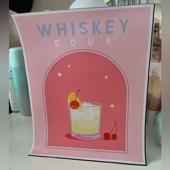 3/$15 Bar Cart Bar Decor Canvas Print Whiskey Sour