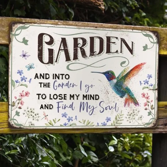 Welcome To Our Garden Tin Metal Sign Garden Welcome Gardening