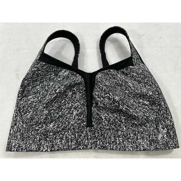 Lululemon Ta Ta Tamer III Rio Mist Black Womens 34DD? Sports Bra EUC Read