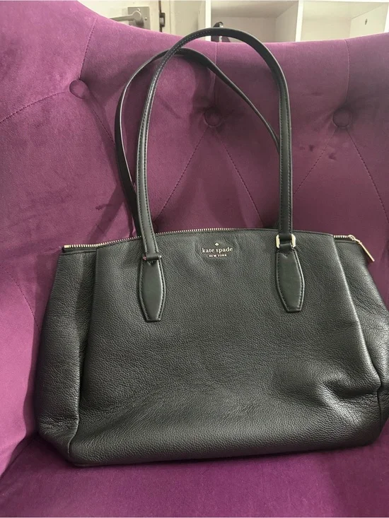 Kate Spade New York Black Pebbled Leather Monet Zip Tote $248