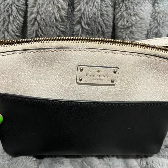 Kate Spade New York Black & Cream Two-Tone Pebbled Leather Crossbody
