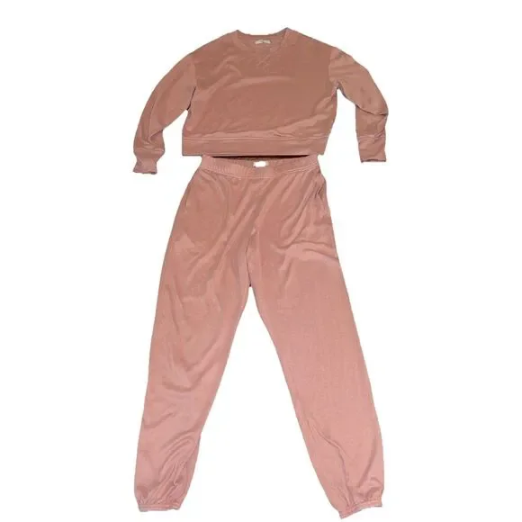 UGG Blush Pink Lounge Set Sweatshirt Joggers Matching Set Size Small