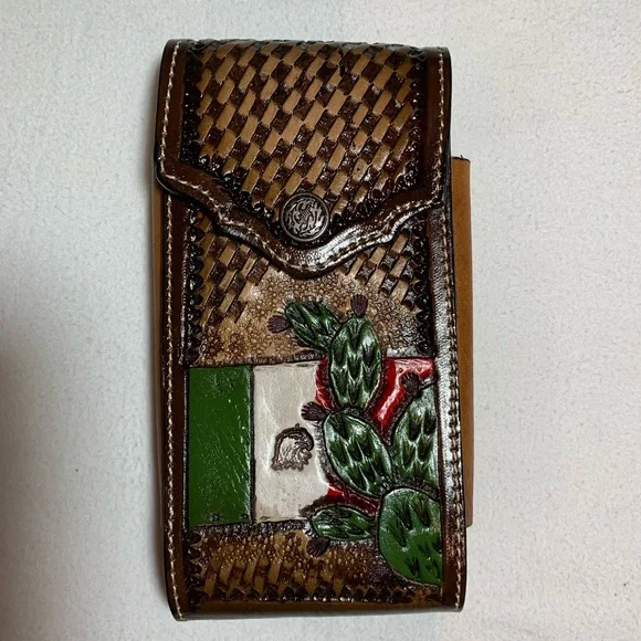 WESTERN LEATHER CELL PHONE CASE, FUNDA VAQUERA DE‎ CUERO COWBOY RODEO PHONE CASE