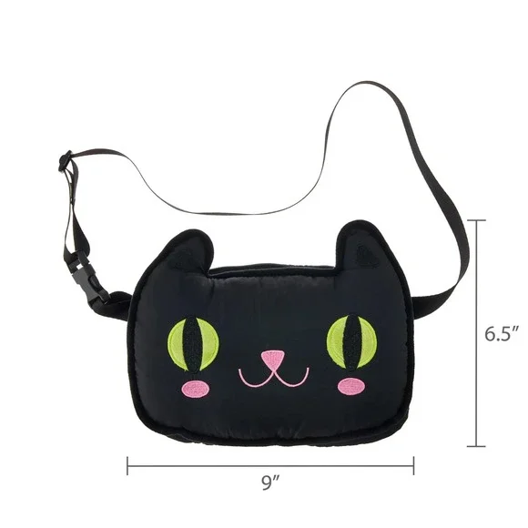 Way To Celebrate Black Cat Zippered Halloween Treat Bag Fanny Pack 9