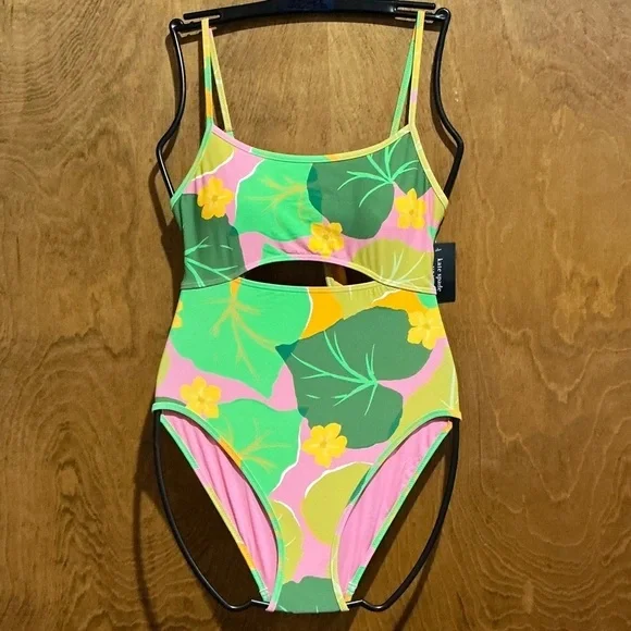 Kate Spade New York Floral Cutout One-Piece Swimsuit Size L - NWT 🌺✨