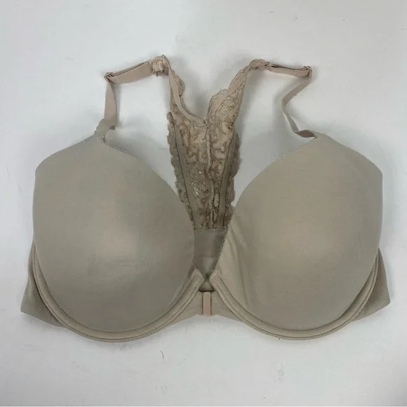 Victoria's Secret Lined Demi Racerback Lace Underwire Bra Tan Nude