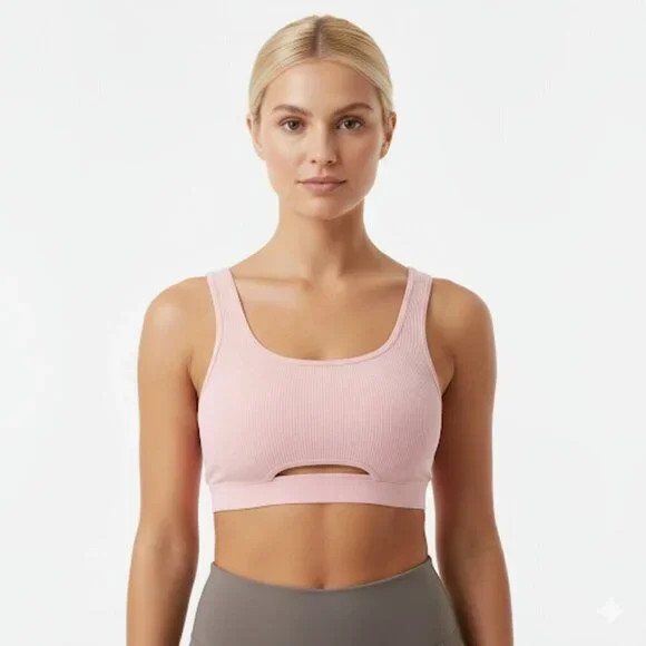 Aéropostale Seriously Soft Seamless Baby Pink Keyhole Bralette Size S