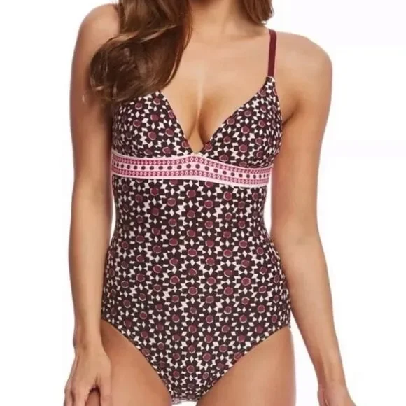 NWT Kate Spade Coronado Beach Sumac Red One Piece Swimsuit S