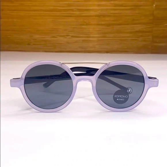 NEW KOMONO Vivien Violet Black Sunglasses purple round
