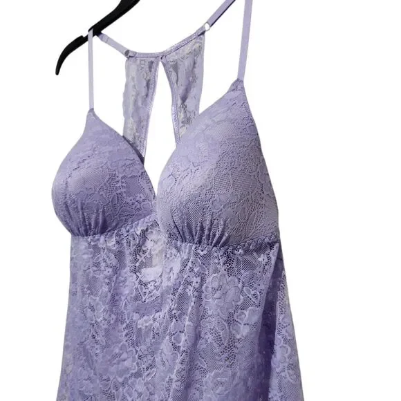 Lilac London 2PCS!! Babydoll chemise and thong lingerie set Size XXL Lavender