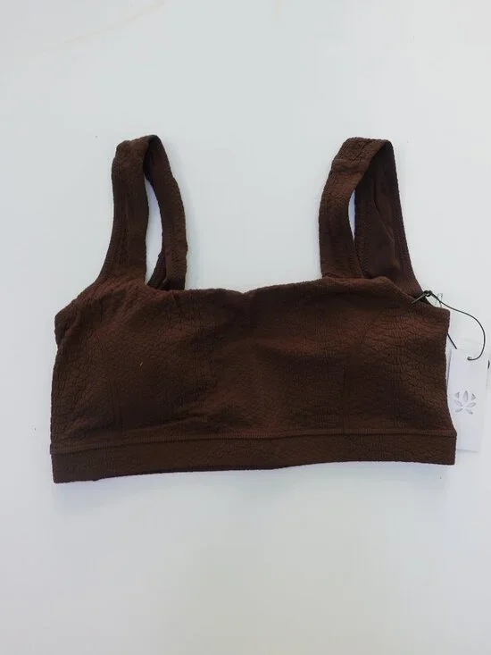 GIGI C Wilson Women's sport bra textured snakeskin in Chocolate size L NWT