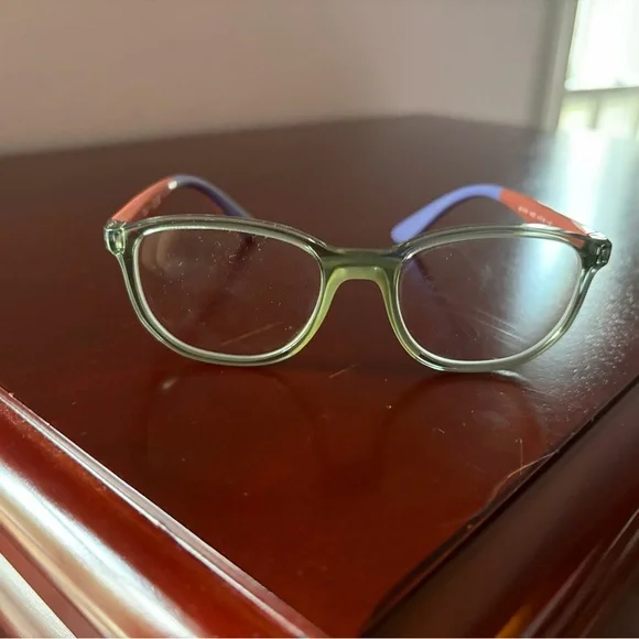 Ray-Ban Kids Green Frame Sunglasses with Red & Blue Temples