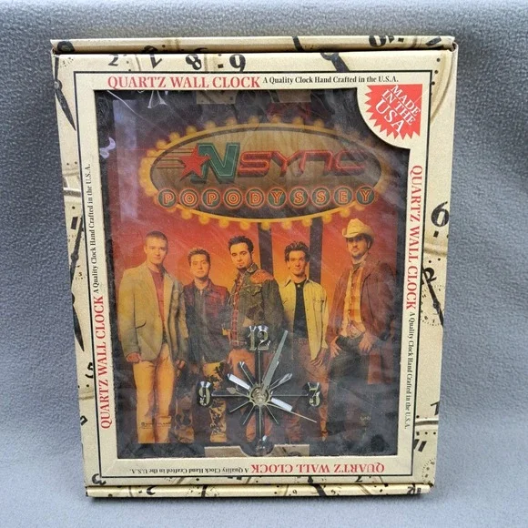Vintage NSYNC Quartz‎ Wall Clock Made In USA Y2K Pop Music Icons New Working