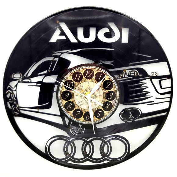 AUDI R8 vinyl record clock