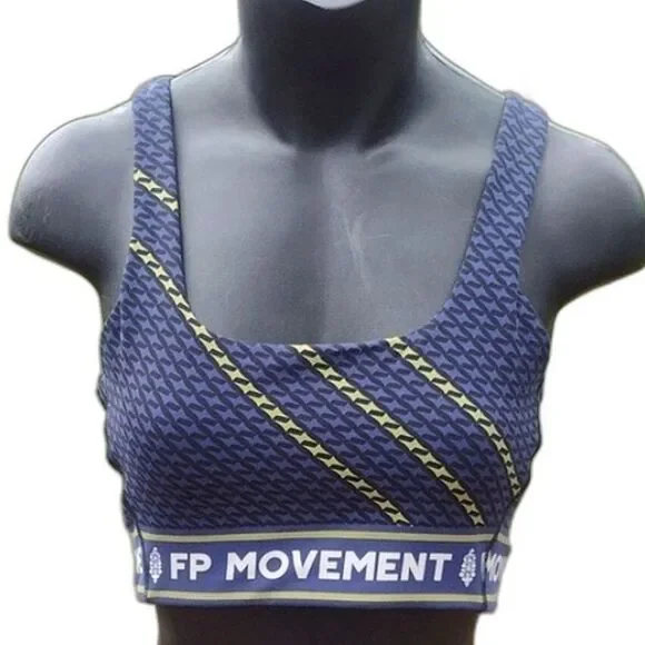 FP Movement by Free People Never Better Logo Square Neck Sports Bra Size Small