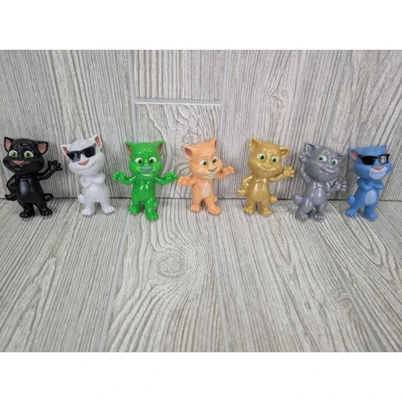 Talking Tom The Cat McDonald's Happy Meal Toy Lot Of 7 Green Gold Sunglasses