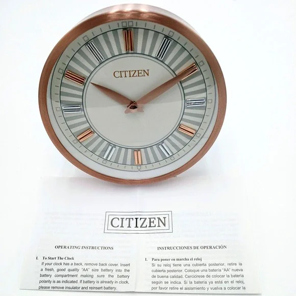 CITIZEN TABLETOP CLOCK THE‎ SANTA MONICA ROSE GOLD -TONE CC1021