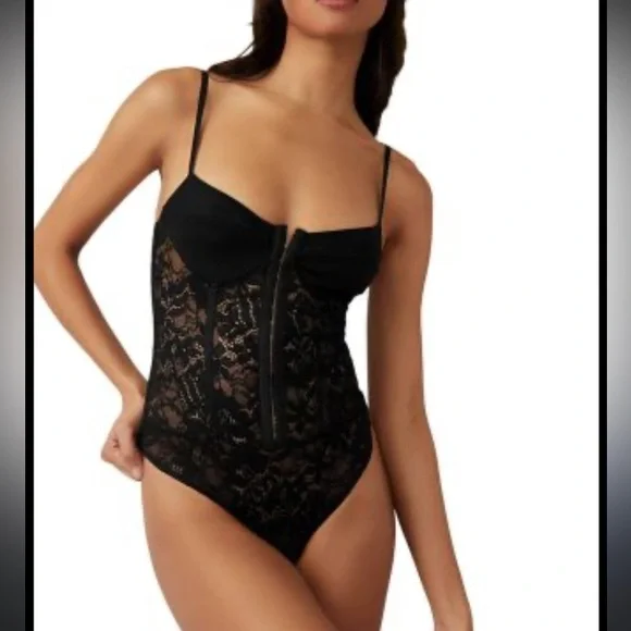 Free People Intimately Lace Night Rhythm Bodysuit