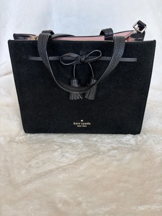 Kate Spade New York Hayes Suede And Leather Small Structured Satchel