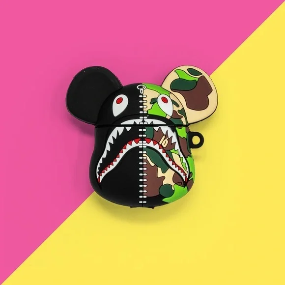 Bape Shark Camo Silicone Cover For AirPods…