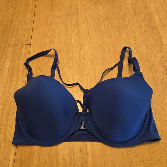 Victoria's Secret Lined Demi Royal Blue front closure bra 34D