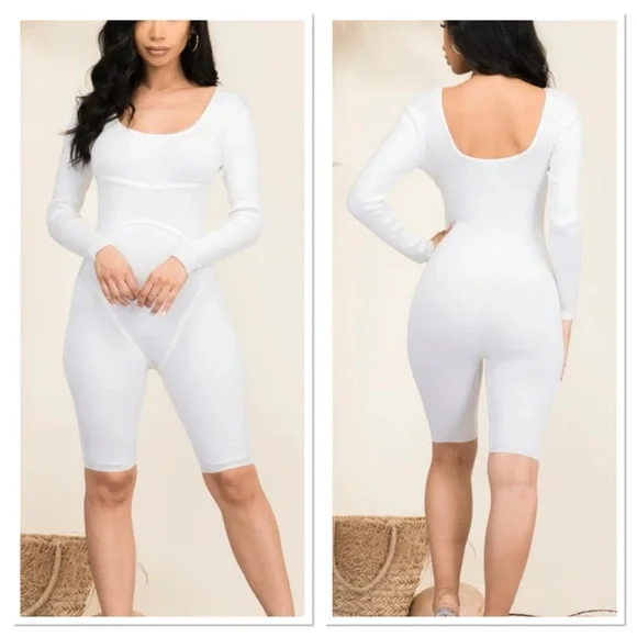 Immodel Women’s One Piece Shortie Sz S Cotton Blend White