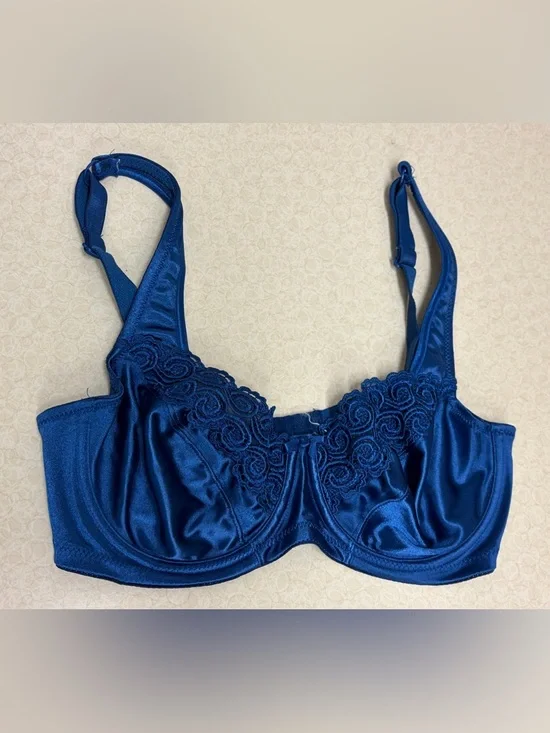 34C Blue Second Skin Unlined Underwire Vtg GELMART Minimizer Bra #5780 34C