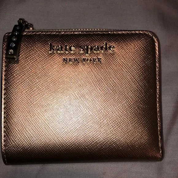 NWT Kate Spade Rose Gold Bifold Wallet