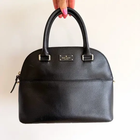 Kate Spade New York Grove Street Carli Leather Crossbody Purse Bag Black
