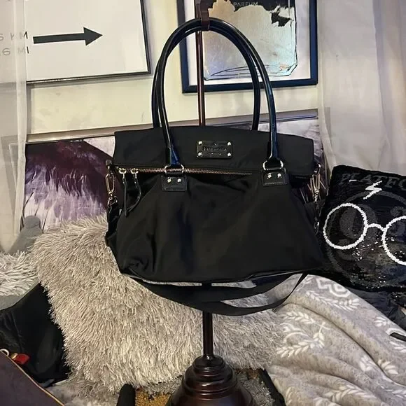 Kate Spade Carmen black nylon convertible crossbody bag