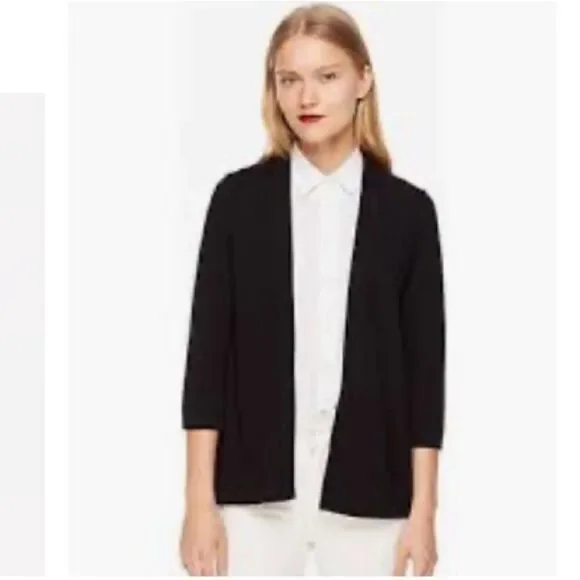 NWT‎ Kate Spade Broome Street Open Cardigan Black Xsmall Xs New 3/4 Sleeve