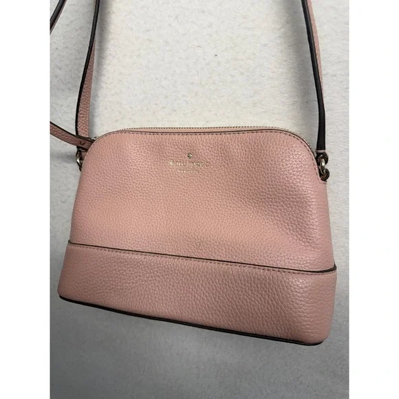 Kate Spade New York Pink Pebbled Leather Dome Crossbody Bag