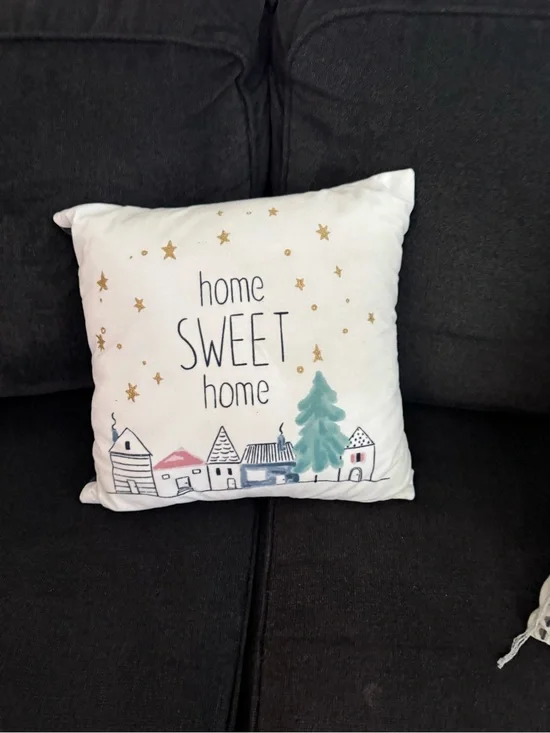 Home Sweet Home Decorative Throw Pillow - White