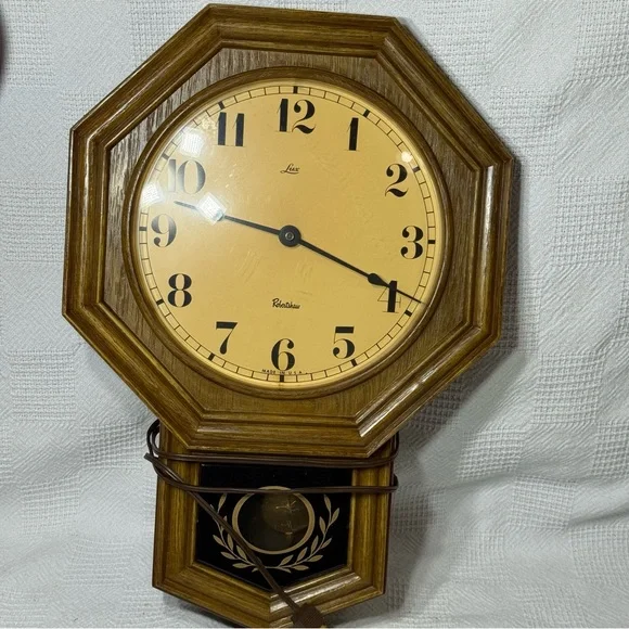 Vtg Bald Eagle Electric Robert Shaw‎ Lux Pendulum Wall Clock Works 1950s-60s USA