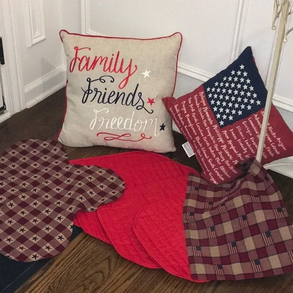 Red and Blue Holiday Pillows for Festive Decor