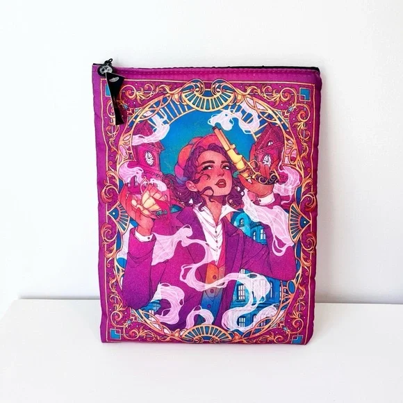 Fairyloot Book Sleeve Purple Tempest of Tea Hafsah Faizal Padded Zippered‎ Pouch