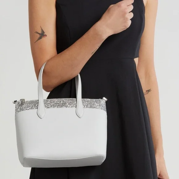 NEW Kate Spade New York Flash Glitter Satchel Faux Leather Crossbody