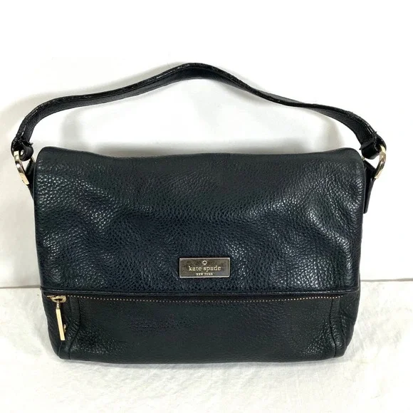 Kate Spade New York Highland Place Mini Maria Black Pebble Leather Crossbody Bag
