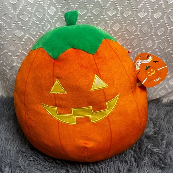 Squishmallows Saul the Pumpkin Plush Halloween‎ Decoration Pillow 12 inch, NWT