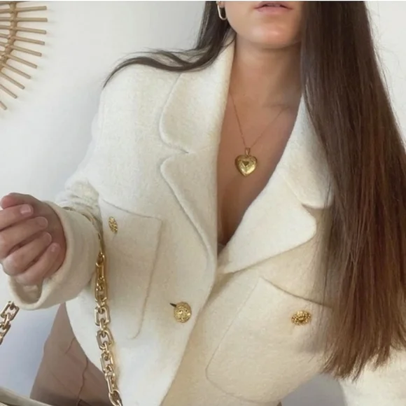 NWT Zara * Textured Cropped Blazer size XL XXL