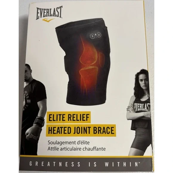 Everlast Elite Relief Heated Joint Brace Support, Heat Massage Therapy