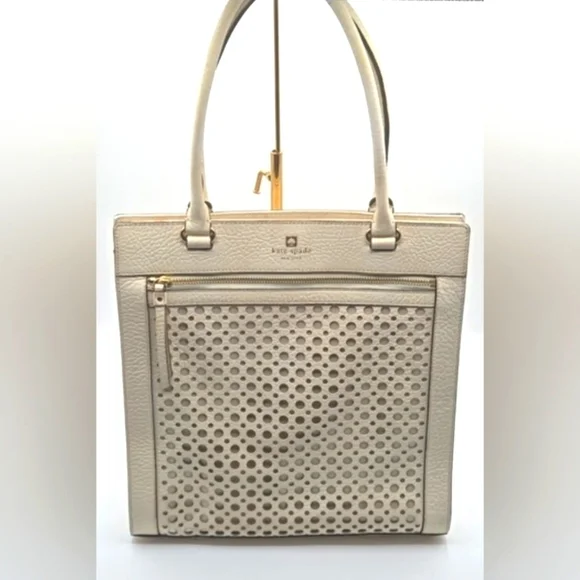 KATE SPADE Perri Lane Lynne Tote Ivory Leather