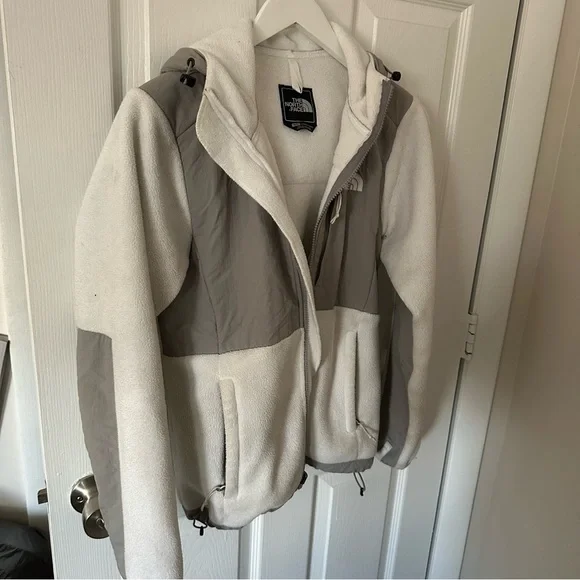The North Face Gray and White Hooded Jacket