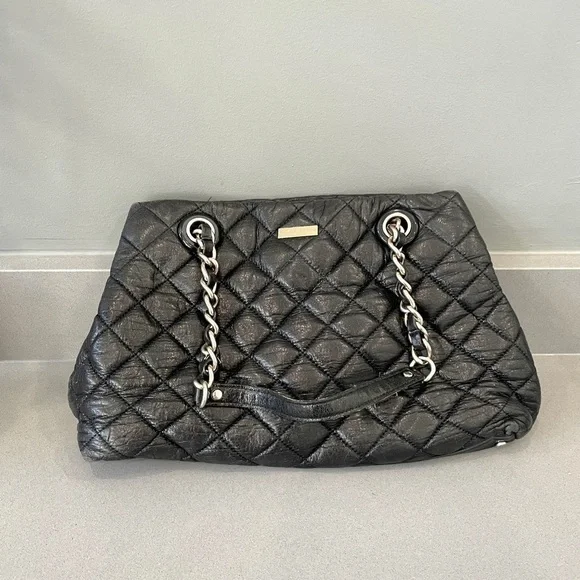 Kate Spade Sparkly Black Quilted Leather Bag