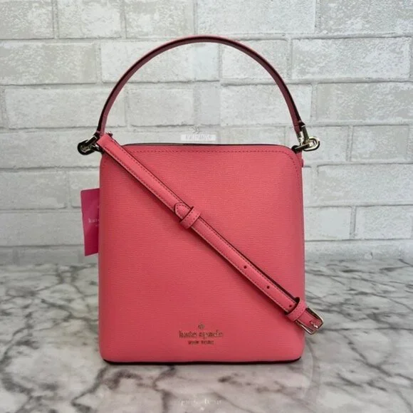 Kate Spade Darcy Bucket Bag Crossbody In Pink Peach Nectar