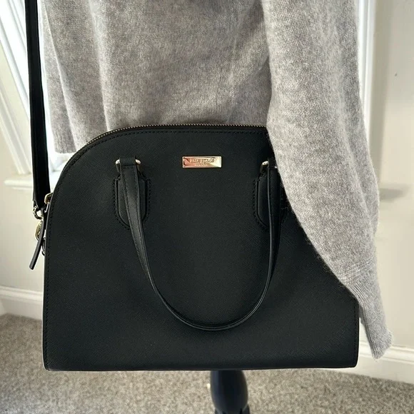 kate spade new york Laurel Way Leather Reiley Satchel, Black, Like New