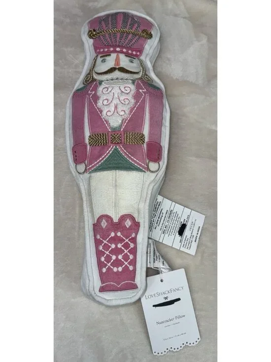 NWT POTTERY BARN x LOVESHACKFANCY Nutcracker Pillow Pink Flaws