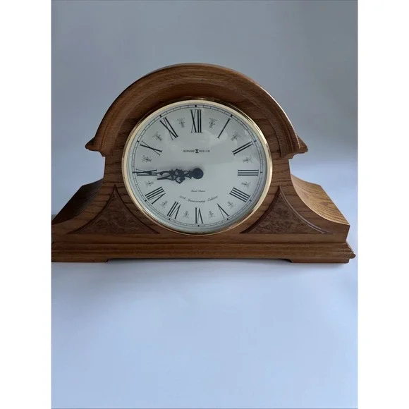 Howard Miller 75th Anniversary Mantel Clock 635-106 Dual Chime Golden Oak