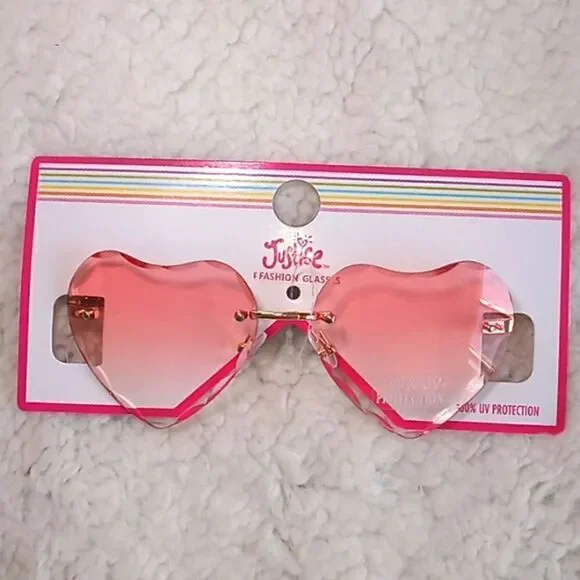 Justice Girls kids Frameless Heart Shaped Sunglasses